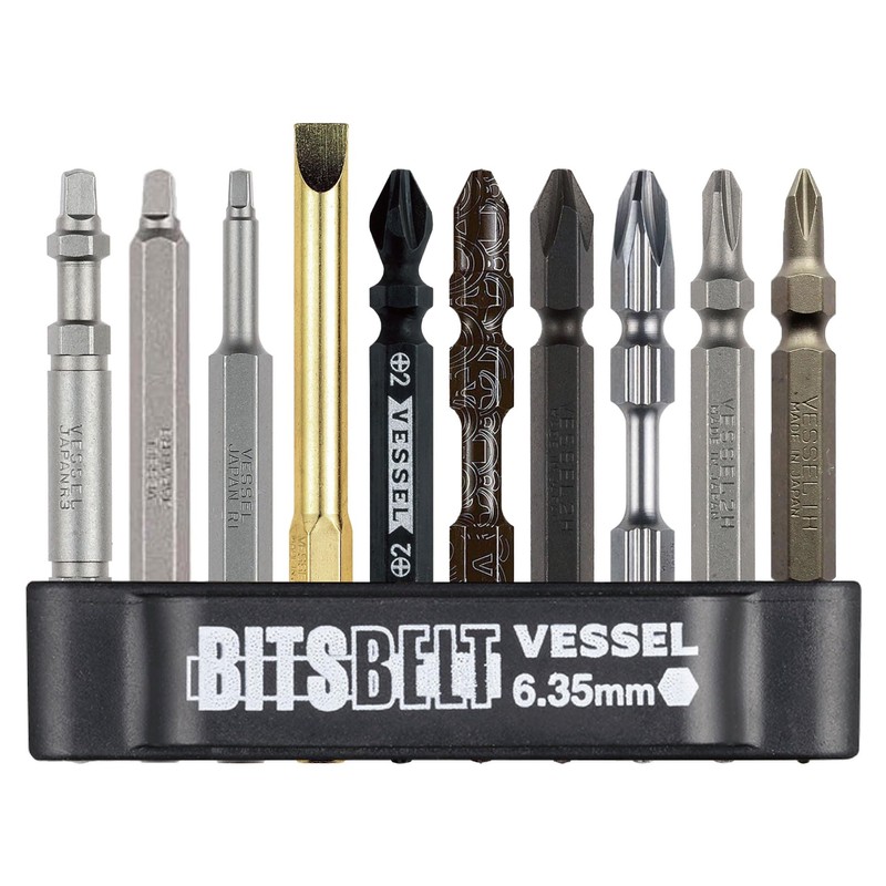 Vessel ASST10P-01 Bit Assortment Set of 10 Bits + Bit