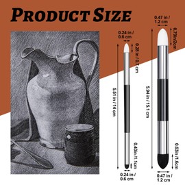 Kosiz Blending Sponge Pen Double Headed Rub and Buff Washable Rubbing Sponge Brush Sketch Wipe Reusable Blending Stump Drawing Art Blenders for Artist Highlight Shadow Tool(White,Black,2 Pcs)
