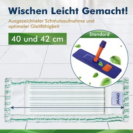 Okaei Pack of 5 Mop Cover (40 cm) – Premium Floor Mop Cover Made of 100% Microfibre – Cover Ideal for Thorough Cleaning of Smooth and Slightly Uneven Floors – Microfibre Mop Cover, Green