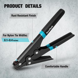 DURATECH 8-inch Zip Tie Tool, Ergonomic Cable Tie Gun for Fastening and Cutting Plastic or Nylon, Tensioning and Cutting Tool for Cable Management