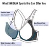 SYROKAN High Impact Sports Bras for Women Support Underwire Cross