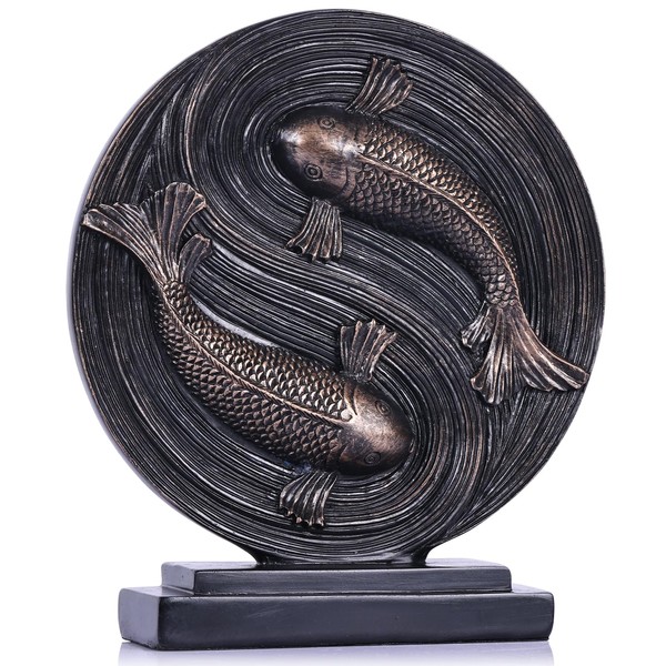 oliruim Feng Shui Decor Fish Statue, Modern Art Koi Fish