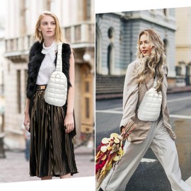 Bagtopia Sling Bag, Waterproof Sling Backpack for Women Men, Multipurpose Lightweight Puffer Crossbody Chest Bag, Trendy Quilted Hiking Daypack for Travel, Gym, Sports and Everyday Use, Purple