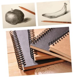 Operitacx 2pcs Spiral Bound Cowhide Sketch Book Plain Paper Notebook Sketch Pad for Artists Students