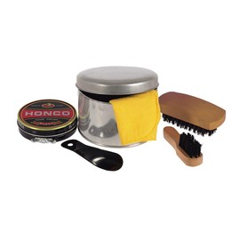 eBuyGB Unisex's Travel Polishing Care Kit with Boot Brush Shoe, Black, One Size