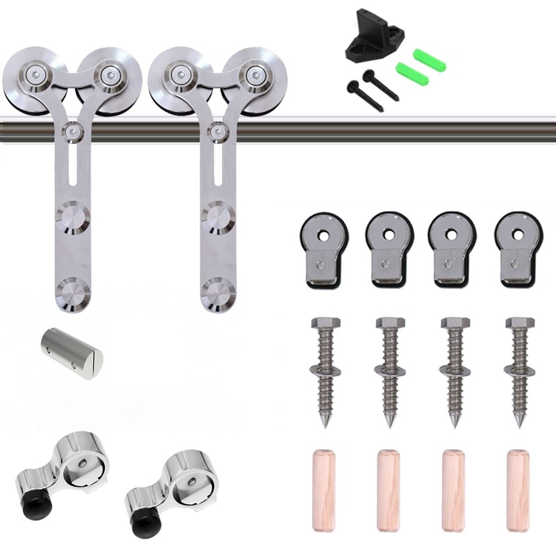 TSMST 6FT Sliding Barn Door Hardware Kit, Stainless Steel Heavy