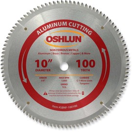 Oshlun SBNF-100100 10-Inch 100 Tooth TCG Saw Blade with 5/8-Inch Arbor for Aluminum and Non Ferrous Metals