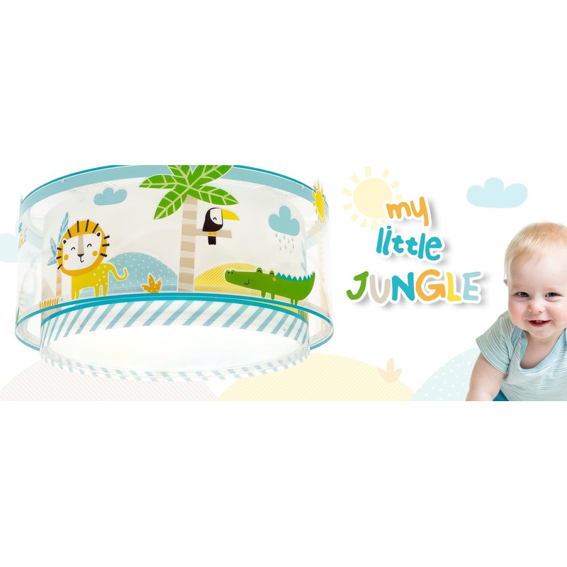 Dalber Children's Table Lamp, Bedside Lamp, Little Jungle, Jungle, Animals,