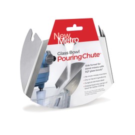 New Metro Design PC-GL Pouring Chute for Glass Bowl Pouring Chute for Glass Bowl, works with KitchenAid Tilt-Head Glass Bowl, Silver, Set of 1
