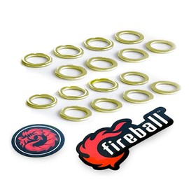 Fireball Dragon Replacement Precision Skateboard Truck Axle Washers Set - 16 pcs Speed Rings for Skateboards and Longboards (Gold)