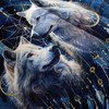 HOSIMA Wolf Full Size Comforter Sets,Two Wolves in Dream Catcher