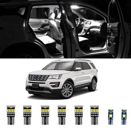 AWALITED 10pcs Interior LED Lights Kit Super Bright LED Map Dome Light Bulbs for Ford Explorer 2011 2012 2013 2014 2015 2016 2017 2018 2019 2020 all models