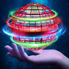 ANOEPUY Flying Orb Ball Toys 2024, Hover Boomerang Spinner Fly Ball Toys for Kids Teen Boys Girls, Soaring Hand Controlled Mini Drone Cosmic Globe Spinning Birthday for 6 7 8 9 10 11 12(Red)