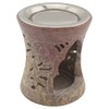 Indian Soapstone Incense Burner - Stainless Steel Strainer & Heat