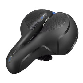 LEXOR Bicycle Saddle, Thick Cushion, Soft Saddle, Butt, Painless, Shock-Absorption, Saddle Cushion, Road Bike, Mountain Bike, Breathable, Comfortable [Black-Blue]