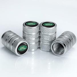 Alloy Tyre Valve Caps, 4PCS Car Tyre Caps Compatible with Land Rover Discovery Range Rover Sport Defender Land Cruiser LR2 3 4, Leak-Proof Dust Caps for Car Tyres, Black