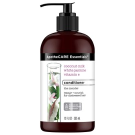 ApotheCARE Essentials The Mender Damaged Hair Repair Conditioner, Coconut Milk, White Jasmine, Vitamin E, 12 oz