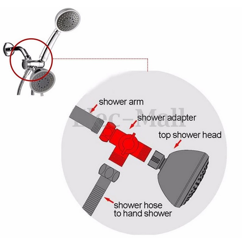 SEAFRONT 3 Way Shower Head Diverter Valve Adjustable Showerhead Bracket