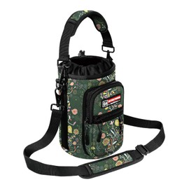 NATURE PIONEOR Water Bottle Holder with Strap,Water Bottle Carrier Bag Sling Sleeve with Adjustable Shoulder Strap & Handle and Large Phone Pocket for Walking,Hiking,Travelling for 25oz/32oz/40oz/64oz