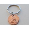 2024 US One Cent Penny Keychain with Heart Around Year;