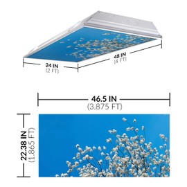 Fluorescent Light Cover for Classroom Ceiling Lights - Premium Backlit Film Insert 2x4 (22.38"x46.5") Florescent Fixture (Pack of 1) School, Office, Sensory, Improve Focus, Eliminate Headaches - Tree