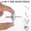 MIVES 4-in-1 Multifunctional Valve Stem Removal Tool, 4Pcs 4.8x3.3cm/1.88x1.29in Silver