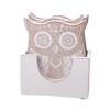 Coasters Owl Whitewashed Wood Set of 4