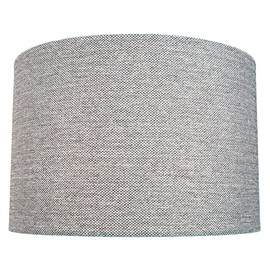 Modernistic and Textured 35cm Light Charcoal Grey Linen Fabric Drum Lamp Shade - 60w Maximum | for Table and Floor Lamp or Pendant Rose by Happy Homewares