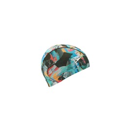 Speedo SE12453 MONA Mesh Cap Swim Cap, Green/Nectarine, L