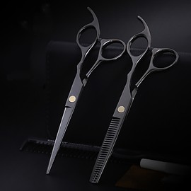 Puevo Hairdressing Scissors Set Self Baby Hair Bangs Cut Thinning Charcoal Thinning Heating Beauty Scissors Haircut / 퓨에보 미용가위 세트 셀프 아기 머리 앞머리 커트 숱 숯 틴닝 히팅 미용 가위 헤어컷