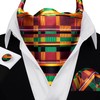 Barry.Wang Ascot for Men African Kente Stripe Tie Set Cravat