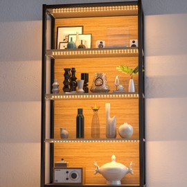 WOBANE LED Shelf Light, LED Closet Light Kit, 4PCS 20inch Pre-Cut Strip Bars, Designed for Shelves,Display Case, Bookshelf, in Cabinet Lighting, 2700K Warm White