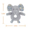 Apricot Lamb Baby Flower Elephant-Gray Soft Ring Rattle Toy, Hold