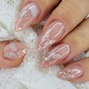 Glow Butterfly Handmade Nail Tips - Oval M / 글로우
