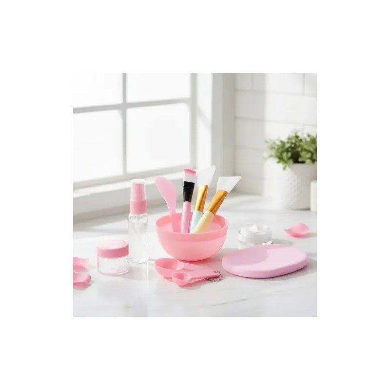 11 Pzs Kit Preparación Mascarilla Facial Bowl Brochas Frasco