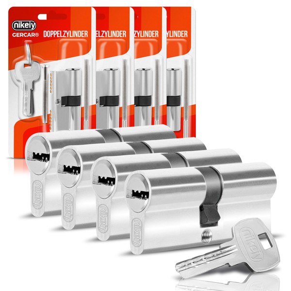 GERCAR Lock Cylinder 40/40 Profile Cylinder Set of 4 Keyed
