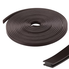 Wonderjune 134 Inch Shower Door Magnetic Strip Replacement Flexible Magnetic Strip Insert for Framed Semi Framed Swinging Glass Shower Doors, Black(1 Roll)