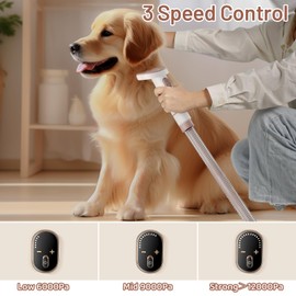 Mavpet 3.2L Dog Grooming Kit & Vacuum Suction, 3 Level Pet Hair Vacuum Groomer with Clippers for Thick Coats, 6 Shedding Grooming Tools for Dogs Cats