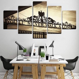 EgBert 5Pcs Frameless Liverpools You'Ll Never Walk Alone Canvas Pictures Paintings Wall Art Decorations