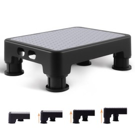 CHIKILLA Adjustable Step Stool for High Beds and Cars, 650lbs Heavy Duty Bed Step for Elderly, Non-Slip Mobility Platform for Bathtub, Kitchen, SUV, 4 Height Levels 3.4-5" Portable Stair Assist, Gray