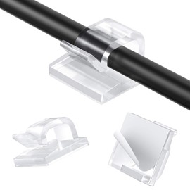 110PCS Cable Clips, AGPTEK Wire Clips Cable Wire Management Wire Cable Holder Clamps Cable Tie Holder Cable Organizer for Car, Office and Home (Transparent)