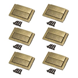sourcing map 6pcs Toggle Catch Lock, 1.85" x 1.2" Hasp Lock Latch Mini Hasp Clasp with Mounting Screws for Jewelry Box Gift Box Wooden Cabinet, Bronze