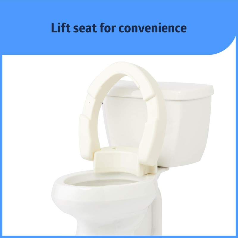 Medline Elongated Hinged Toilet Seat Riser, 3.5 inch, 400 lb
