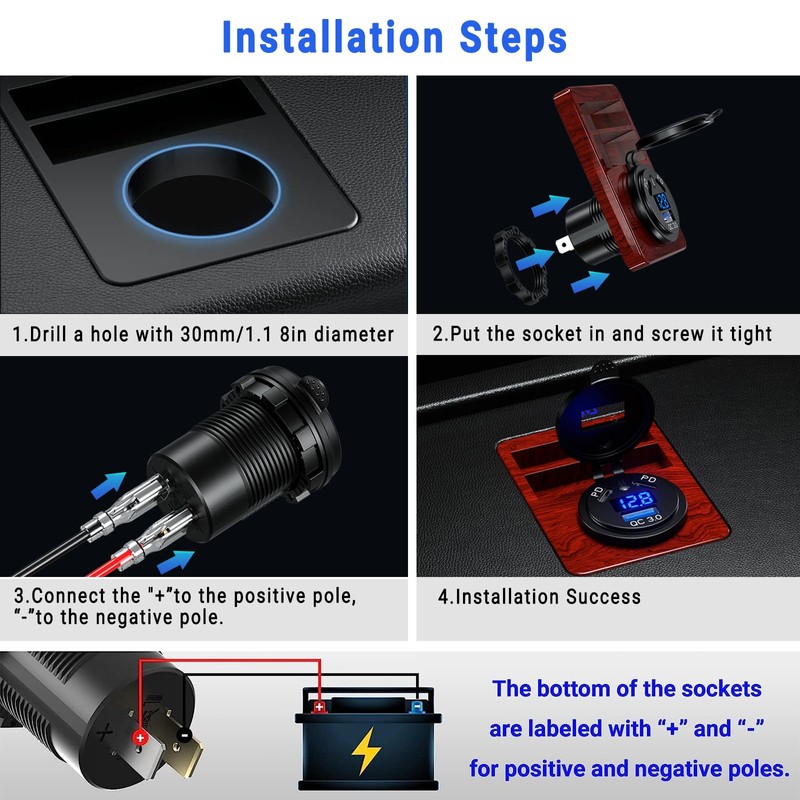 Dual PD 3.0 USB Car Socket Car Charger, Dual 45W