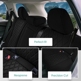 WYLF Custom-Fit Seat Covers for 2021-2024 Nissan Rogue, Car Seat Covers Rear Seat Set, BLACK Neoprene Seat Covers, Waterproof Car Seat Cover, Car Seat Covers for SUV, Nissan Accessories