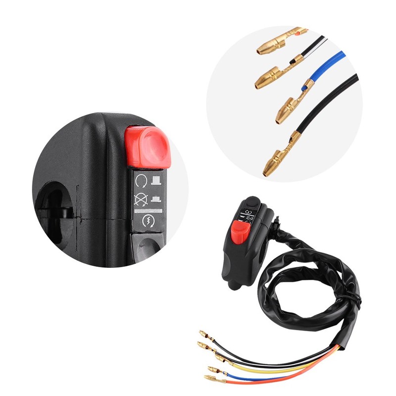 Keenso Handlebar Control Switch Handlebar Mount ON/OFF Control Switch Motorcycle