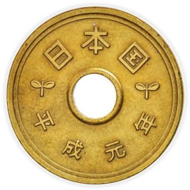 Kiwi Gifts 5 Japanese Yen Coin - Circle Sticker Decal 3 Inch - Currency Money JPY