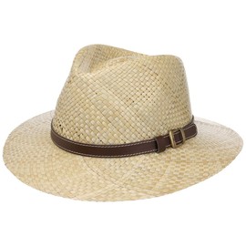 Lipodo Carsell Traveller Straw Hat Women/Men - Made in Italy Sun Summer Spring-Summer - L (58-59 cm) Nature