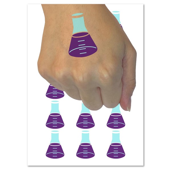 Glass Erlenmeyer Flask Chemistry Science Temporary Tattoo Water Resistant Fake