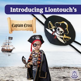 Liontouch Pirate Eye Patch 3 Pack - Captain Cross | Toy for Kids to Play for Caribbean Sailing | Ideal Accessory for Fancy Dress, Costumes and Fantasy Games